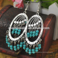 Beautiful Latest Fashion Retro Turquoise Pendant Oval Tassel Earrings Jewelry For Women SSEH038